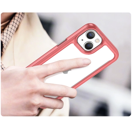 HURTEL ETUI OUTER SPACE DO IPHONE 14 PLUS SZTYWNY POKROWIEC Z ŻELOWĄ RAMKĄ
