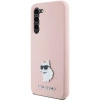 Etui Karl Lagerfeld Silicone Choupette Metal Pin na Samsung Galaxy S23+ - różowe