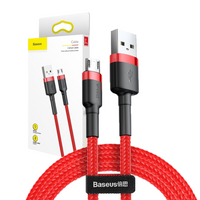 Baseus Cafule Cable wytrzymały nylonowy kabel przewód USB / micro USB QC3.0 2.4A 1M czerwony (CAMKLF-B09)