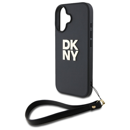 DKNY ETUI HARDCASE DO IPHONE 16 6.1 Z PASKIEM NA RĘKĘ I DESIGNERSKIM LOGO