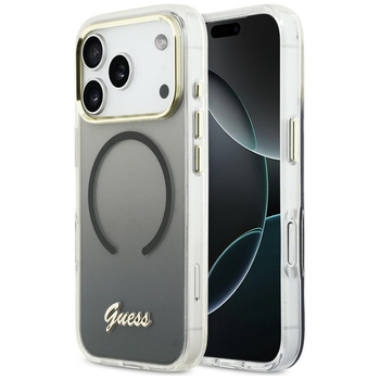 Etui Guess IML Gradient Script Metal     MagSafe do iPhone 17 Pro czarny