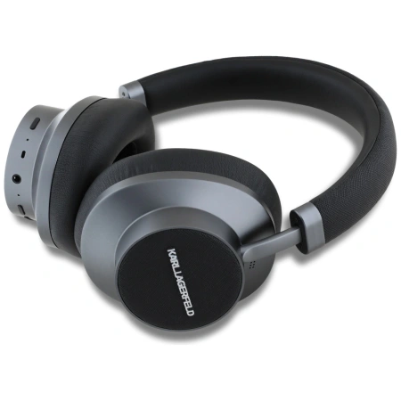 Słuchawki nauszne Karl Lagerfeld Saffiano Elongated Bluetooth ANC - czarne