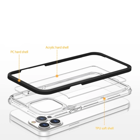 HURTEL ETUI Z RAMKĄ DO IPHONE 14 PRO MAX SILIKONOWE 3IN1 OCHRONA POKROWIEC
