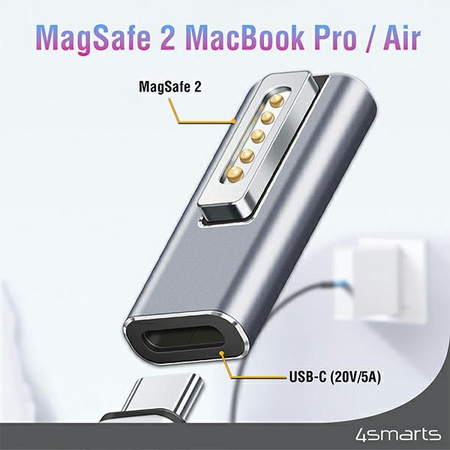 4SMARTS ADAPTER USB-C PD 100W DO MAGSAFE APPLE ŁADOWANIE MOCNA PRZEJŚCIÓWKA