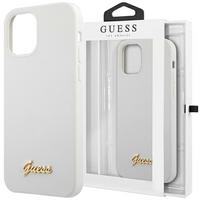 Guess GUHCP12SLSLMGWH iPhone 12 mini 5,4" biały/white hardcase Metal Logo Script