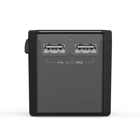 Ładowarka podróżna GaN Choetech PD6045 USB-C USB-A 45W z wtyczkami USA EU UK AU - czarna