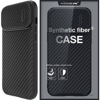 Nillkin Synthetic Fiber S Case etui iPhone 14 Pro z osłoną na aparat czarny