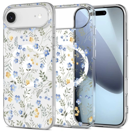 Etui Tech-Protect FlexAir MagSafe na iPhone 17 Air - stokrotki z liśćmi