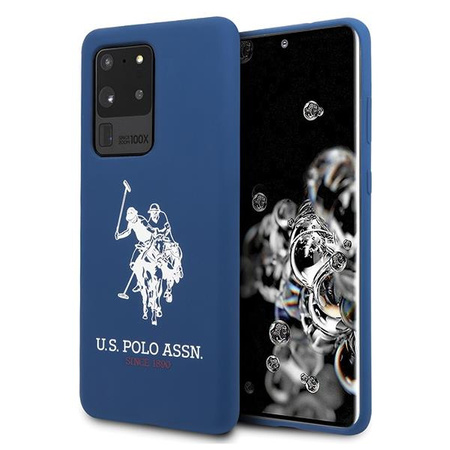 Etui U.S. Polo Assn. Silicone Collection na Samsung Galaxy S20 Ultra - granatowe