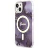 Etui Guess GUHMP14SHTMRSU na iPhone 14 purpurowy/purple hardcase Golden Marble MagSafe