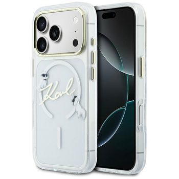 Etui Karl Lagerfeld IML Choupettes Karl  Script Logo MagSafe do iPhone 17 Pro Max przezroczysty