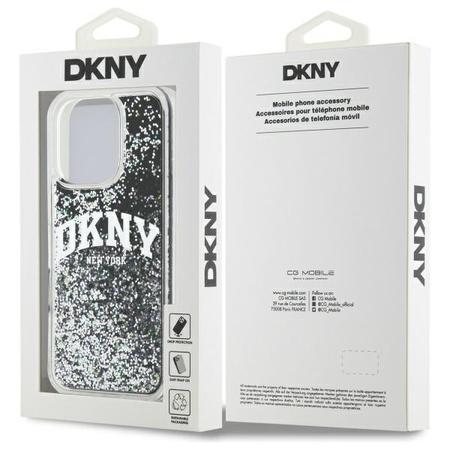DKNY ETUI HARDCASE LIQUID GLITTER ARCH LOGO DO IPHONE 16 PRO MAX OCHRONA