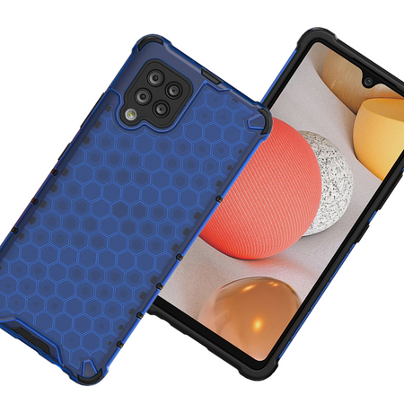 Honeycomb etui pancerny pokrowiec z żelową ramką Samsung Galaxy A42 5G niebieski