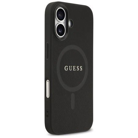 Etui Guess Saffiano Classic Logo MagSafe do iPhone 17 czarny