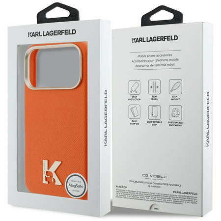 Etui Karl Lagerfeld Karl Head Logo       MagSafe do iPhone 17 Pro pomarańczowy