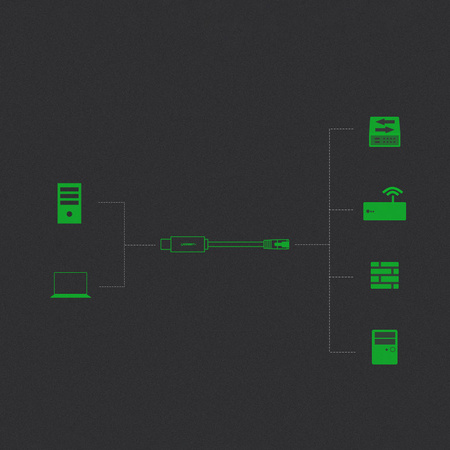 Ugreen kabel konsolowy przejściówka USB - Ethernet RJ45 1,5m czarny (CM204)