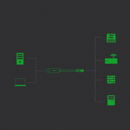 Ugreen kabel konsolowy przejściówka USB - Ethernet RJ45 1,5m czarny (CM204)
