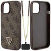 Guess GUHCP15SP4TDSCPW iPhone 15 6.1" brązowy/brown hardcase Crossbody 4G Metal Logo