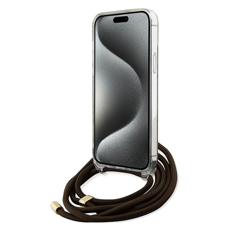 GUESS ETUI HARD CASE DO IPHONE 15 14 13 6.1 CROSSBODY CORD Z PRINTEM 4G