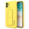 Wozinsky Kickstand Case silikonowe etui z podstawką iPhone 12 żółte