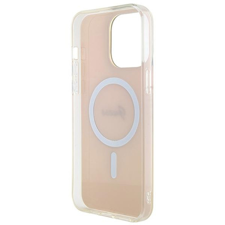 Etui Guess IML Iridescent MagSafe na iPhone 15 Pro - różowe