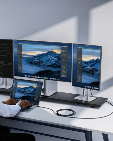 INNOSTYLE POWERFLEX ULTRA KABEL USB-C SZYBKIE ŁADOWANIE THUNDERBOLT 10GBPS 100W KEVLAR 2M CZARNY