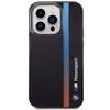 Etui BMW BMHCP14L22HVGV na iPhone 14 Pro - czarne IML Tricolor Stripe