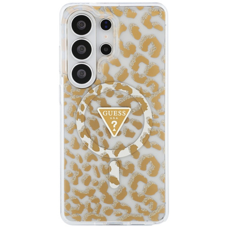 Etui Guess IML Leopard Print Triangle    MagSafe do Samsung Galaxy S26 Ultra brązowy