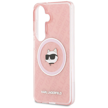 Etui Karl Lagerfeld IML Repeated         Choupette MagSafe do Samsung Galaxy S26 Plus różowy