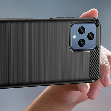 Carbon Case etui do T-Mobile Revvl 6 5G elastyczny silikonowy karbonowy pokrowiec czarne