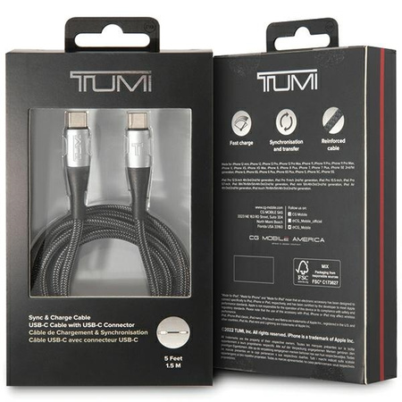 TUMI KABEL USB-C DO MACBOOKA IPHONE 12 13 14 15 1.5M SZYBKIE ŁADOWANIE