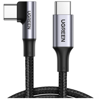 Kabel kątowy Ugreen US334 USB-C / USB-C 90º 480Mb/s 2m - czarny