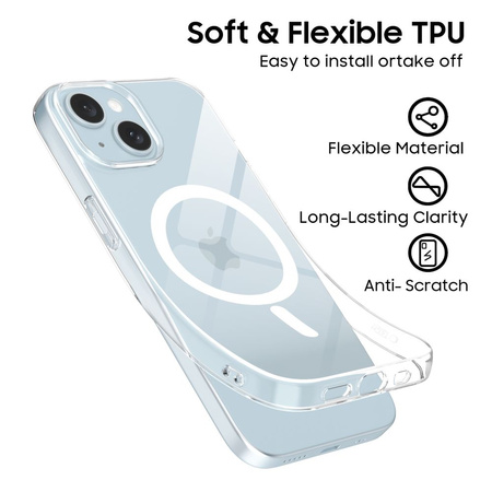 TECH-PROTECT FLEXAIR CASE DO MAGSAFE IPHONE 15 TRANSPARENTNE ETUI Z OCHRONA