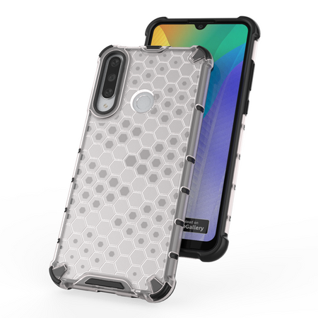 Honeycomb etui pancerny pokrowiec z żelową ramką Huawei Y6p przezroczysty