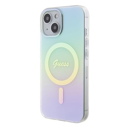 Guess GUHMP15SHITSQ iPhone 15 6.1" turkusowy/turquoise hardcase IML Iridescent MagSafe