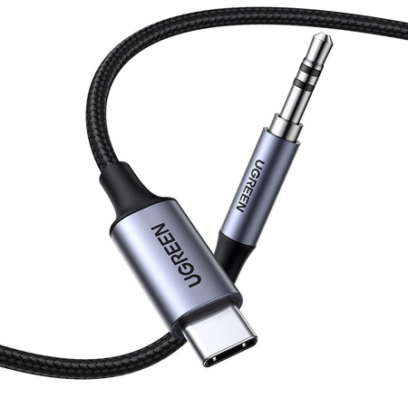Ugreen kabel audio stereo AUX 3,5 mm mini jack - USB Typ C do telefonu tabletu 1m czarny ( 20192)
