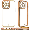 Fashion Case etui do Samsung Galaxy A12 5G żelowy pokrowiec ze złotą ramką złoty