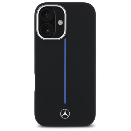 MERCEDES ETUI DO IPHONE 16 6.1 HARDCASE SILIKONOWE DO MAGSAFE BLUE STRIPE