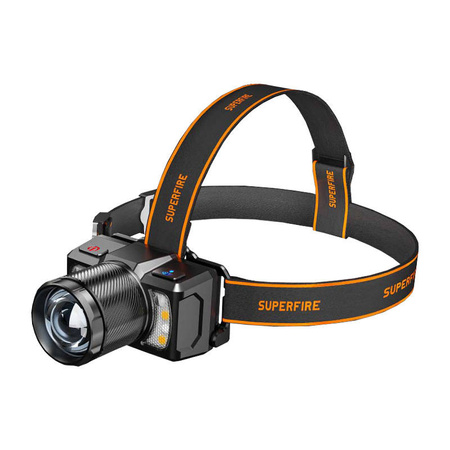 SUPERFIRE LATARKA CZOŁOWA LAMPKA LED DO DOMU WYPRAW BIEGÓW USB-C 700LM HL25