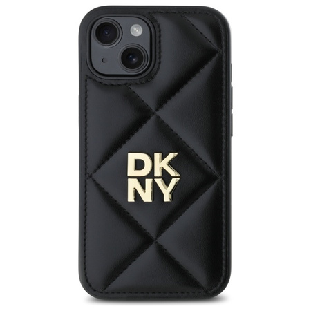 DKNY ETUI DO IPHONE 15 6.1 QUILTED STACK LOGO Z LUKSUSOWYM WYKOŃCZENIEM