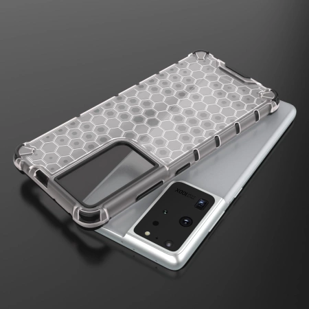 HURTEL ETUI PANCERNE DO SAMSUNG GALAXY S22 ULTRA HONEYCOMB Z ŻELOWĄ RAMKĄ