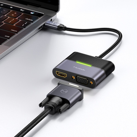 Adapter do telefonu Mcdodo  Przejściówka USB-C do VGA + HDMI 4K