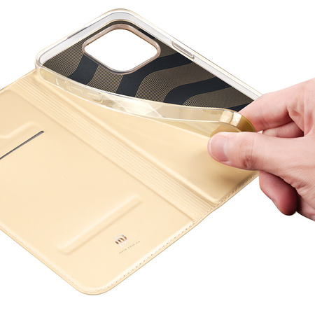 Dux Ducis Skin Pro kabura etui pokrowiec z klapką iPhone 14 Pro złoty