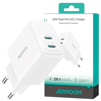 JOYROOM ŁADOWARKA 20W DUAL-PORT DO IPHONE 12 13 14 GALAXY Z TECHNOLOGIĄ A+C