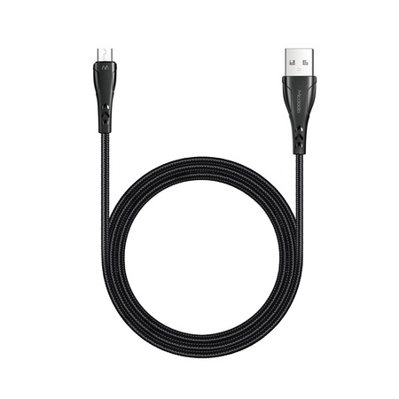 Kabel do telefonu Mcdodo z obsługą Car Play i Android Auto Micro USB 20cm z oplotem czarny