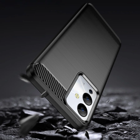 Carbon Case etui do Infinix Note 12i elastyczny silikonowy karbonowy pokrowiec czarne