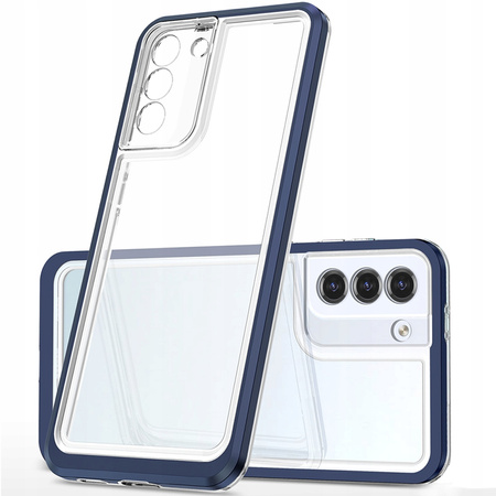 Clear 3in1 etui do Samsung Galaxy S21+ 5G (S21 Plus 5G) żelowy pokrowiec z ramką niebieski