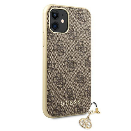 Etui Guess GUHCN61GF4GBR na iPhone 11 / Xr brown/brązowy 4G Charms Collection