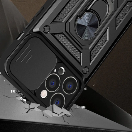 Hybrid Armor Camshield etui iPhone 13 Pro pancerny pokrowiec z osłoną na aparat niebieskie