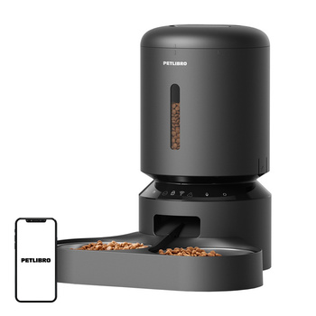Dozownik karmy Petlibro Granary z podwójną miską, Wifi, 5L(czarny)